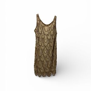 ✨ Pisarro Nights Sequin Gold Cocktail Dress – Size 16 ✨